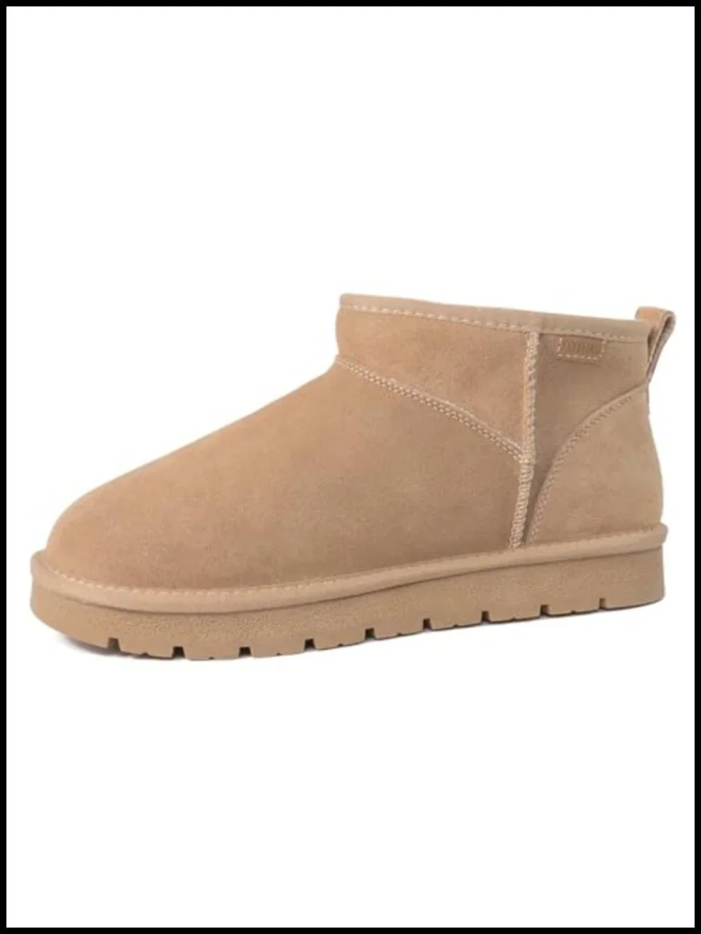 Suede Platform Mini Snow Boots for Women, Genuine Leather Fuzzy Ankle Winter